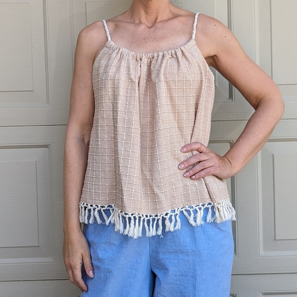 VINTAGE TABLECLOTH swing top 1970's upcycled M L - Picture 4 of 8